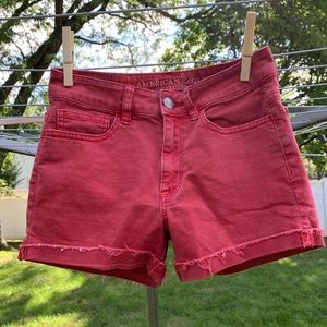 American Eagle Red Jean Shorts